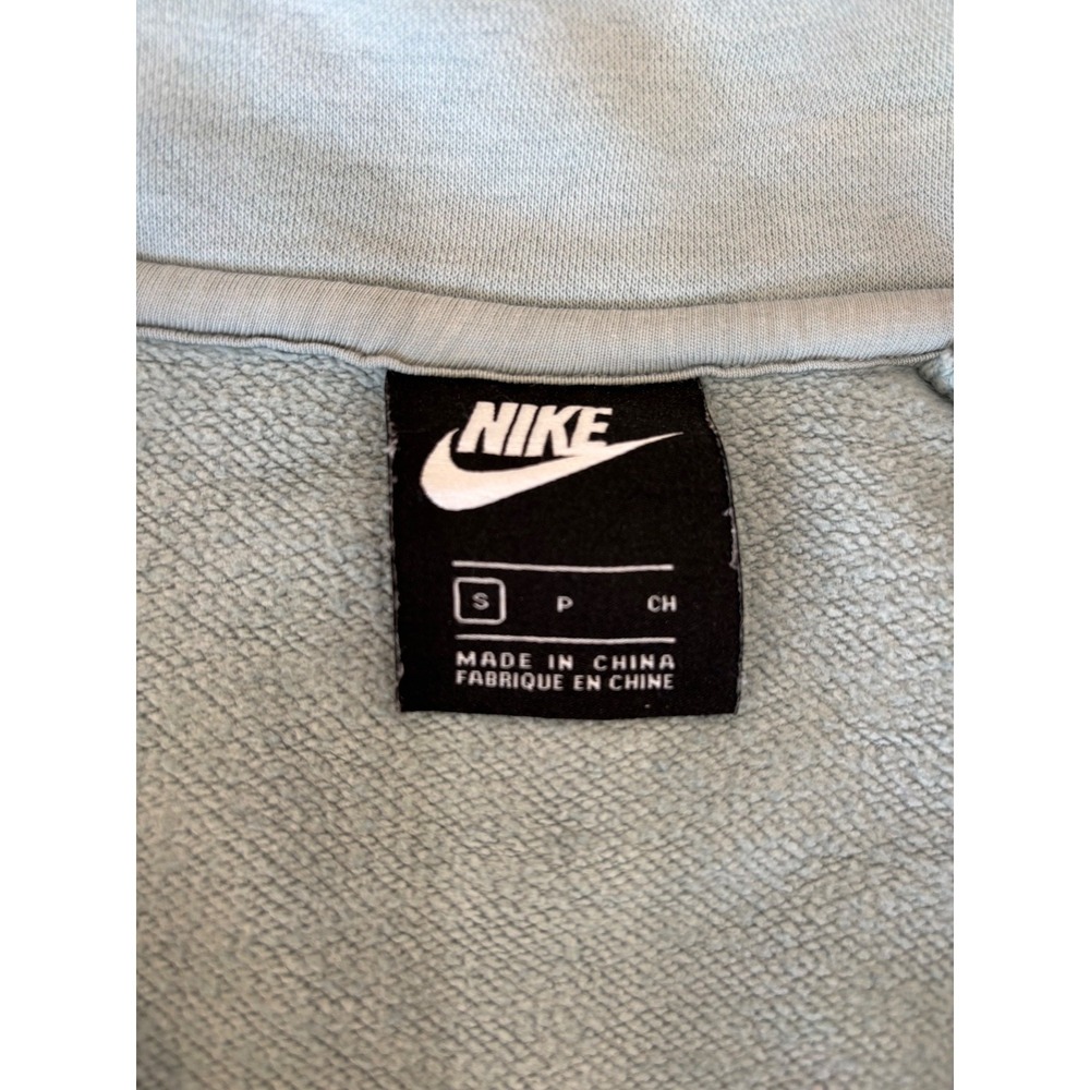 Nike swoosh logo Sweatshirt Blue Half Zip Sweatshirt Kangaroo Pocket womens' S - Picture 7 of 10